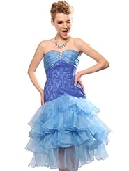 Mermaid Cocktail Organza Tiered Fitted  Dress