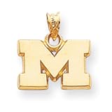 14k Gold Collegiate University Of Michigan Charm