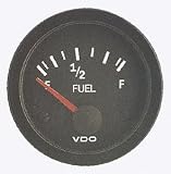 VDO 301106 Vision Style Fuel Level Gauge 2 1/18 Diameter For Select GM Senders, 0 - 90 Ohms