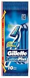 Gillette Custom Plus Razors, 10-Count Packages (Pack of 3)