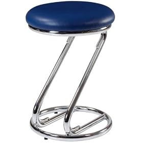 Milano Backless Vanity Stool Swivel Blue chrome by Home Decorators Collection