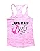Womens Lake Hair Dont Care Funny Water Summer Messy Hair Burnout Tank Top