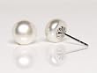 HinsonGayle 8-9mm White Button Cultured Pearl Stud Earrings (Sterling Silver)