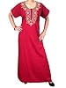 Womens Maxi Caftan Red Floral Embroidered Long Kaftans Muumuu Dress Xxl Size