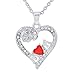 MJartoria Heart Necklace Gifts for Mom Silver Color with Red Rhinestone Mothers Day Gifts Necklace Pendant for Grandmother Mom Daughter Wife Women Love Mom Birthday Gifts