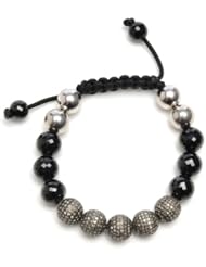 Fashion 925 Sterling Silver 4.6ct Diamond Macrame Beaded Bracelet Jewelry
