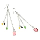 Shiny Pink Chain Earrings