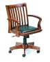 BANKER'S CHAIR TOP GRAIN LEATHER W/FRUITWOOD FINISH