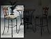 Kitchen & Housewares : Set of 2 Bar Chairs - Wrought Iron Frame, Wood Seat Back and Upholstered Seats