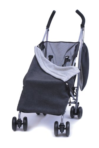 Stay-put Buggy Blanket - Reversible Charcoal / Silver Grey Picture