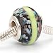 Murano Style Glass Lampwork Bead Fits Pandora Black With Confetti 13mm (1)