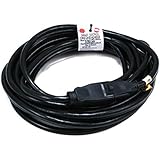 Monoprice 25ft 16AWG Power Extension Cord Cable - SJT 16/3C NEMA 5-15P TO NEMA 5-15R (13A/125V) AP301+SP506 - Black