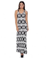 Floral Print Polyester/Spandex Sleeveless Tank Spring Summer Scoop Neck Maxi Dress 
