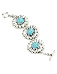 Lucky Brand Turquoise Floral Toggle Bracelet