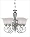 Tools & Hardware : 5 Light Chandelier - Pewter Finish : White Marble Glass