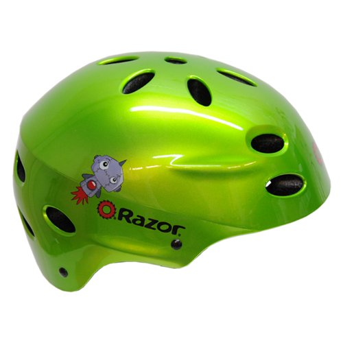 Razor V-17 Child Multi-Sport Helmet (Green Gloss)