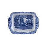 Spode Blue Italian 12-by-9-1/2-Inches Rectangular Handled Dish