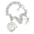 eWatchFactory Women's 42938-1-2 Disney "Tinker Bell" Charm Bracelet Watch