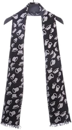 100% Pure Silk Men's2016 New Fashion Black White Print Tassel Long Scarf