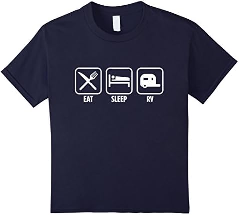 Kids Eat Sleep RV Travel Traveler's Life Funny T-Shirt 10 Navy