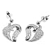 Sterling Silver Earrings with Clear CZ - Size: 15mm