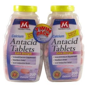 Member's Mark - Antacid Tablets 750 mg, 400 Chewable Tablets, Assorted Berry Flavors, Twin Pack