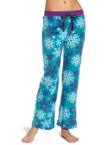 Intimo Womens Minky Fleece Lounge Pant, Blue, Small