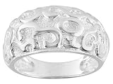 SWIRL DESIGN AND MATTE FINISH STERLING SILVER DOME RING