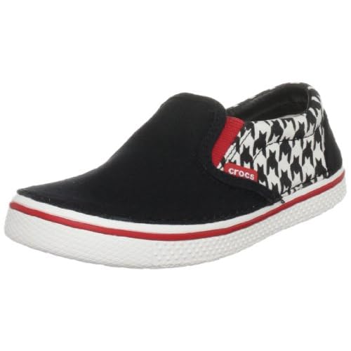 [クロックス] crocs Hover Sneak Slip On Boys Houndstooth 12663-063-131 Black/Red (ブラック/レッド/J1/19cm)