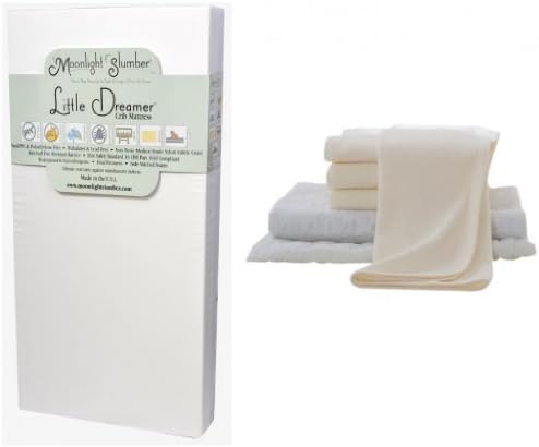 Moonlight Slumber Little Dreamer Dual Firmness All Foam Crib Mattress with Starter Kit, Ecru