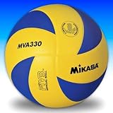MIKASA MVA330 BL/YE 8 PANEL MICROFIBER CLUB VOLLEYBALL