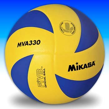 MIKASA MVA330 BL/YE 8 PANEL MICROFIBER CLUB VOLLEYBALL
