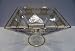 New! Italian Crystal Square Bowl W/painted Gold Artwork