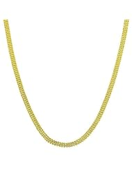 14 Karat Yellow Gold 3-mm Diamond-cut Triple Stacked Ball Necklace (18 Inch)