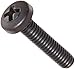 Nylon 6/6 Pan Head Machine Screw, Black, #2 Phillips Drive, #8-32 Thread Size, 1/2