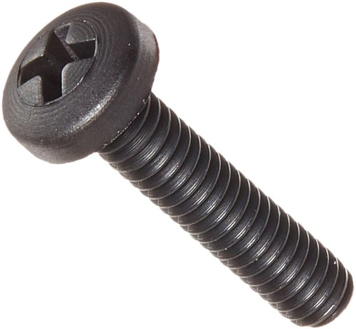 Nylon 6/6 Pan Head Machine Screw, Black, #2 Phillips Drive, #8-32 Thread Size, 1/2