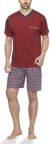 Moonline Men's Summer Sleepwear Pajama Set XXL bordeaux/blue