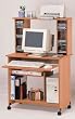 BEAUTIFUL COMPUTER CART W. HUTCH IN BEECH FINISH