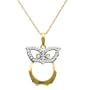 10k Yellow Gold Diamond Owl Pendant (1/10 cttw, I-J Color, I3 Clarity), 18"