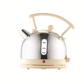 Dualit, 1.7ltr Dome Kettle - Stainless Steel with Cream Trim