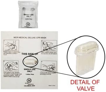 Pack of 5 CPR Masks (w bite block), Refills for CPR Keychain