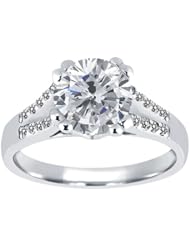1.20 Ct Round H/I Diamond White Sapphire 18K White Gold Ring