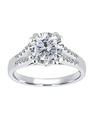 1.24 Ct Round H/I and White Diamond 18K White Gold Ring