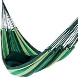 Deluxe Mayan Hammock - Green and Green Stripe