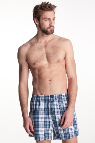 ESPRIT Bodywear Herren Boxershort, kariert K3462/WOVEN SHORTS, Gr. 5, Blau (QE) Preisvergleich