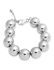 Sterling Silver Exaggerated High Polish Ultra-Modern Beaded Bracelet