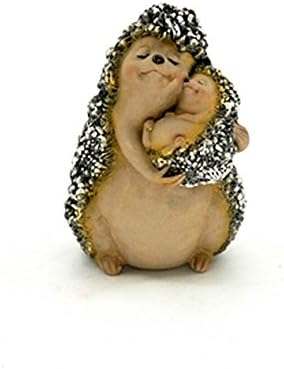 Hedgehog Mother with Sleeping Baby Collectible Figurine Garden Sculpture Wildlife Animal Gift