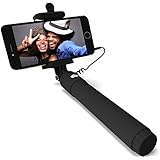 Selfie Stick, PerfectDay QuickSnap Self-portrait Monopod Extendable Wired Selfie Stick with built-in Remote Shutter With Adjustable Phone Holder for iPhone 6, iPhone 6 Plus, iPhone 5 5s 5c, Android, WIRED