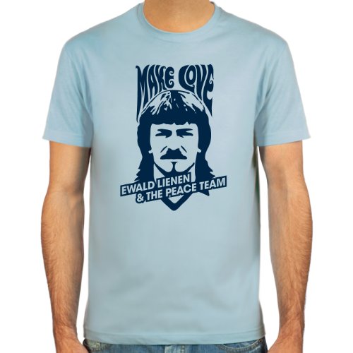T-Shirt Ewald Lienen ::: Farbauswahl: skyblue, sand, weiß oder deepred ::: Größen: S-XL ::: Fußball-Kult