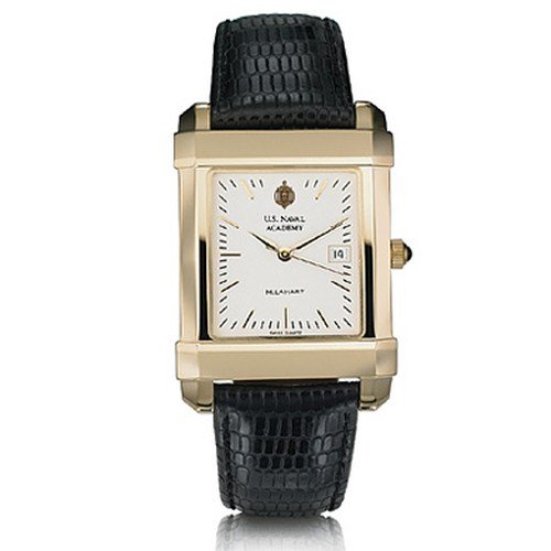 Navy Mens Gold Quad with Leather Strap Navy Mens Gold Quad with Leather Strap